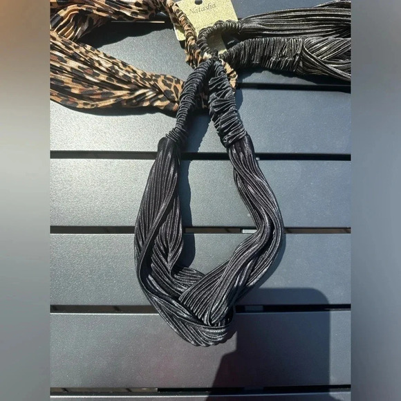 Headbands Pack of 3 Women Cheetah Black and Gold - Picture 3 of 4